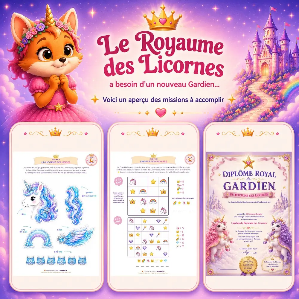 Aventure Licorne à Imprimer 4-7 ans | Sauve le Royaume | 15 missions – Image 3