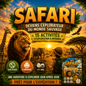 cahier activité safari à imprimer enfant 4-7ans